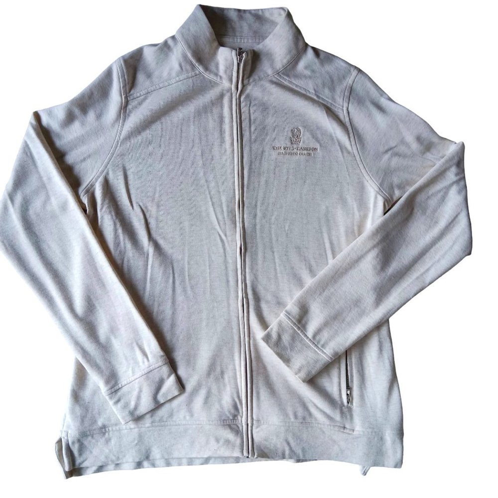 Peter Milar cream The Ritz Carlton zip up hoodie sz L